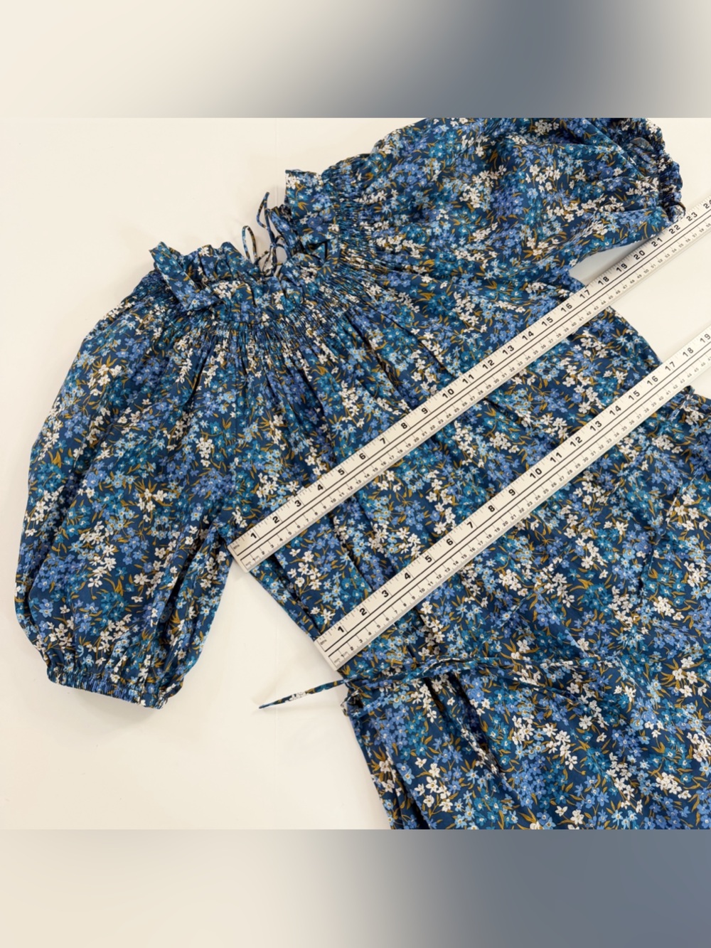J. Crew Dress Womens XS Liberty Arts Floral Sea Floral Puff Sleeve Cotton Midi - Picture 9 of 11